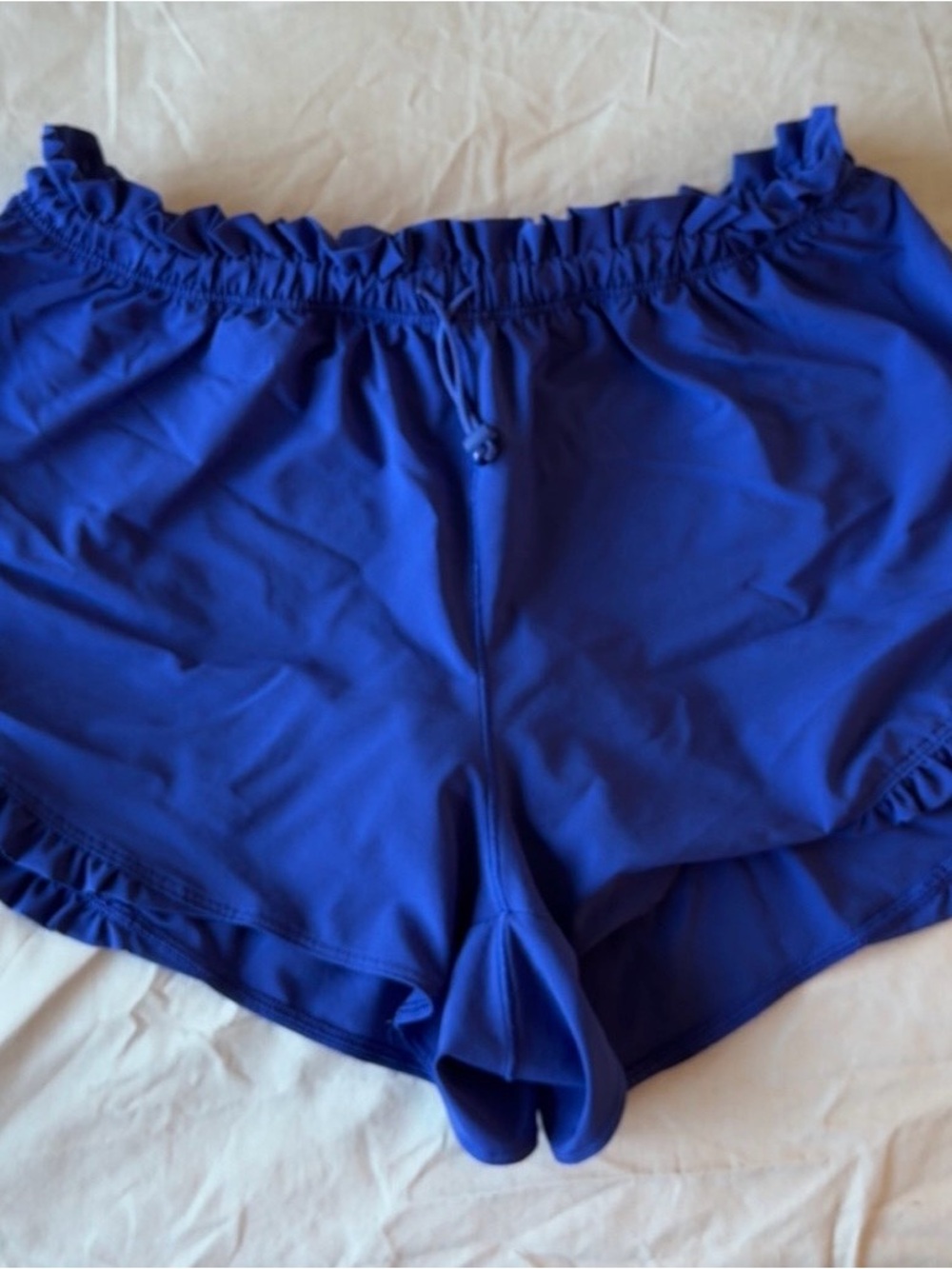 aerie Royal Blue Ruffle-Trim Athletic Shorts